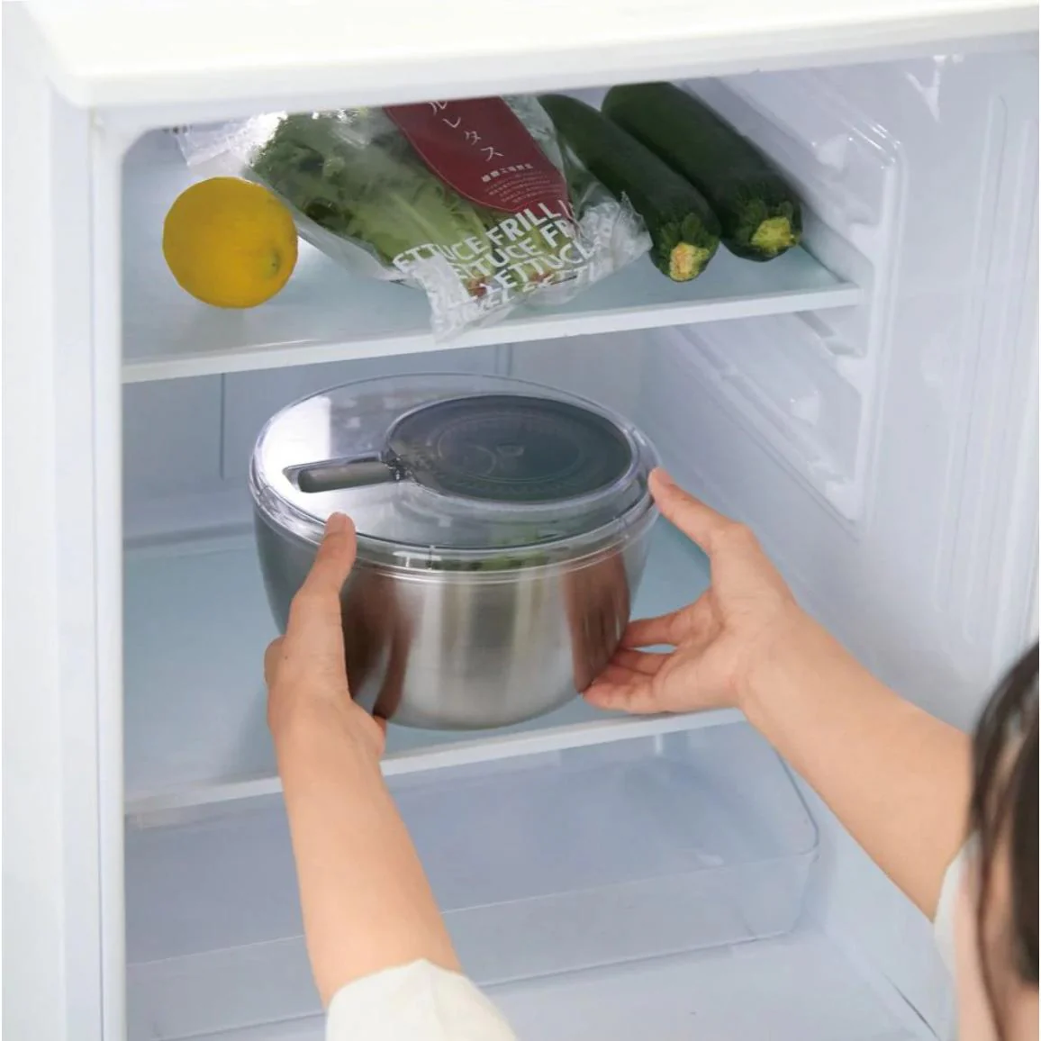 Convenient Salad Spinner Stainless Steel Salad Tosser 3L - Image 4