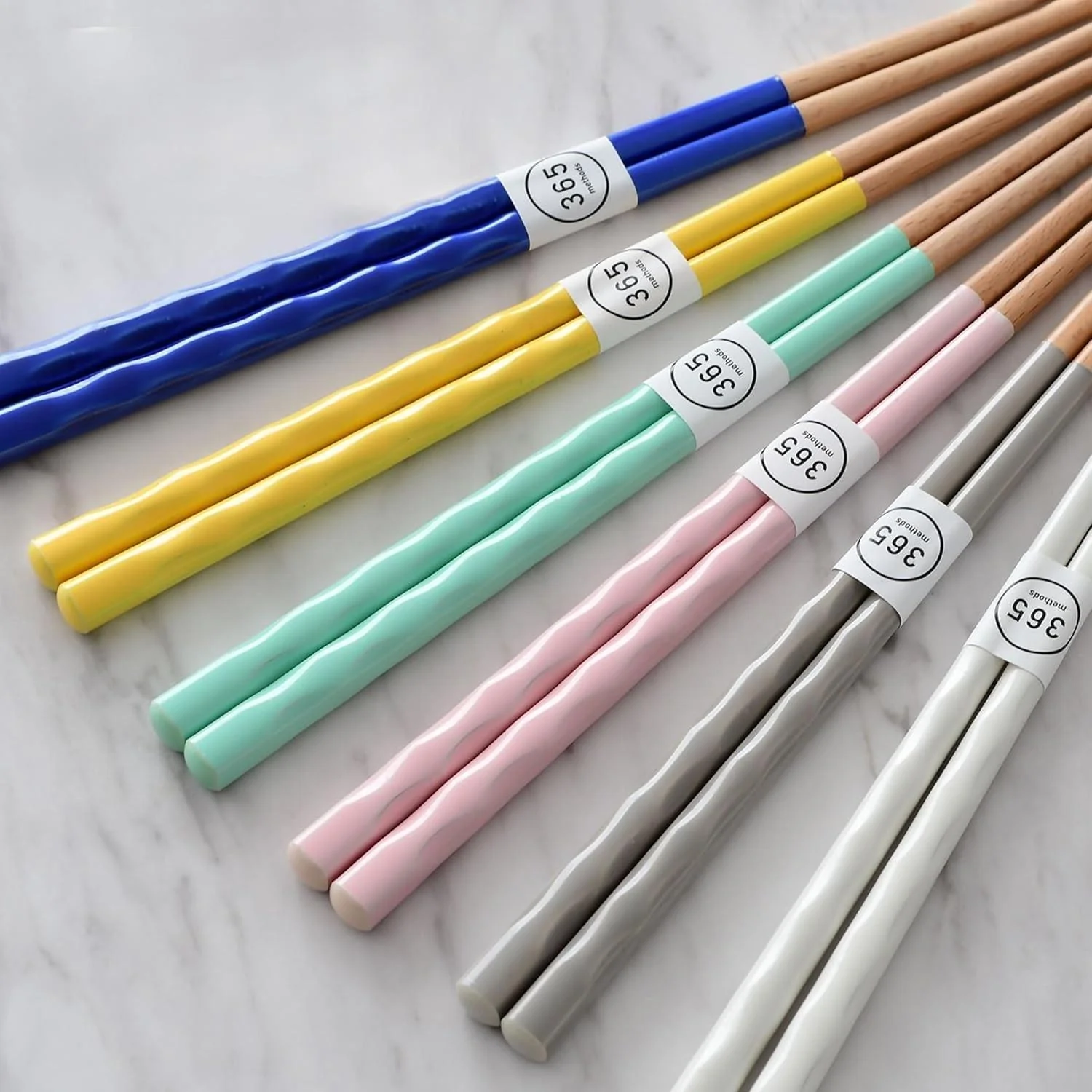 365methods Dishwasher Safe Antibacterial Carved Chopsticks 23cm - Image 13