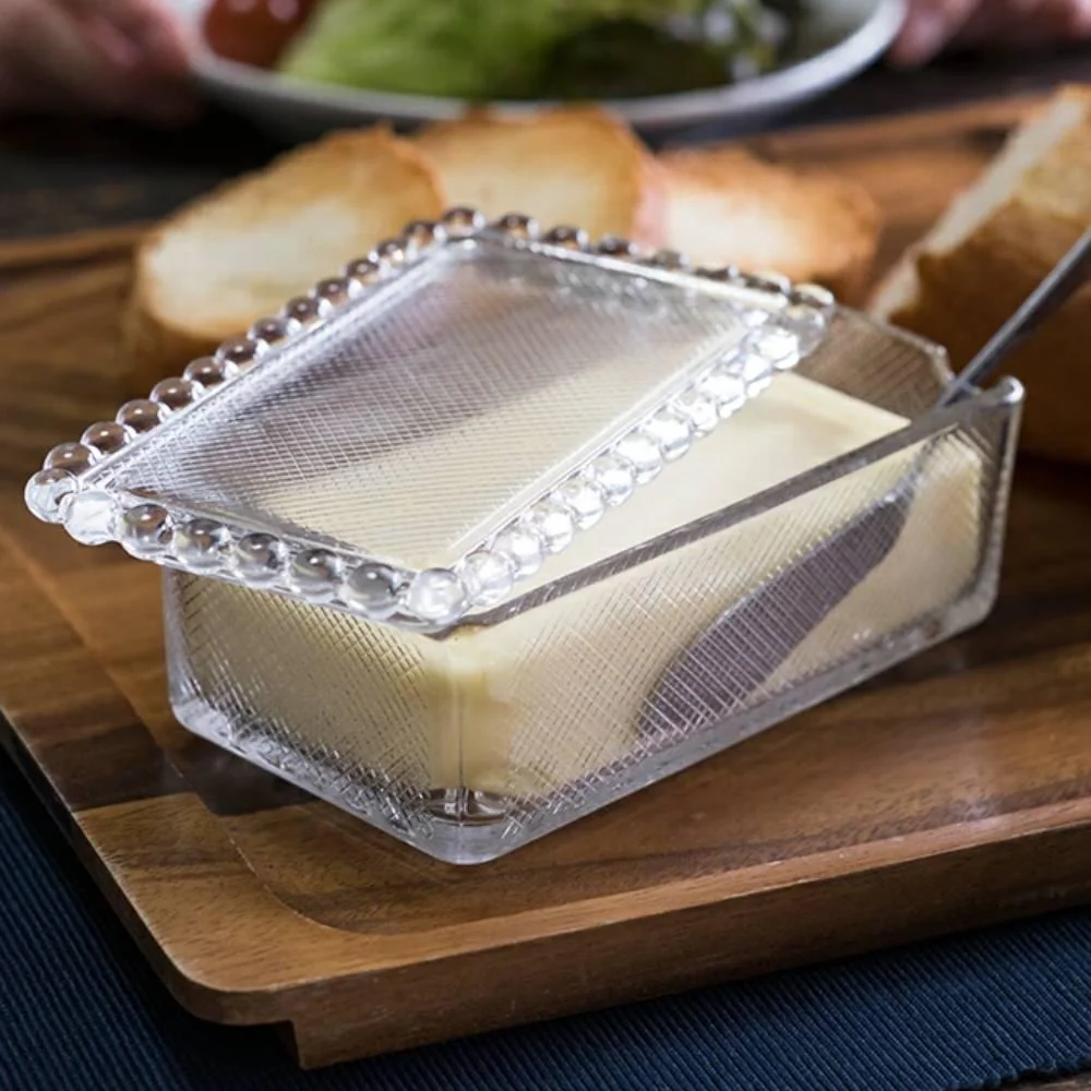 Aderia Classic Elegant Glass Butter Container Dish 1/2 Pound - Image 4