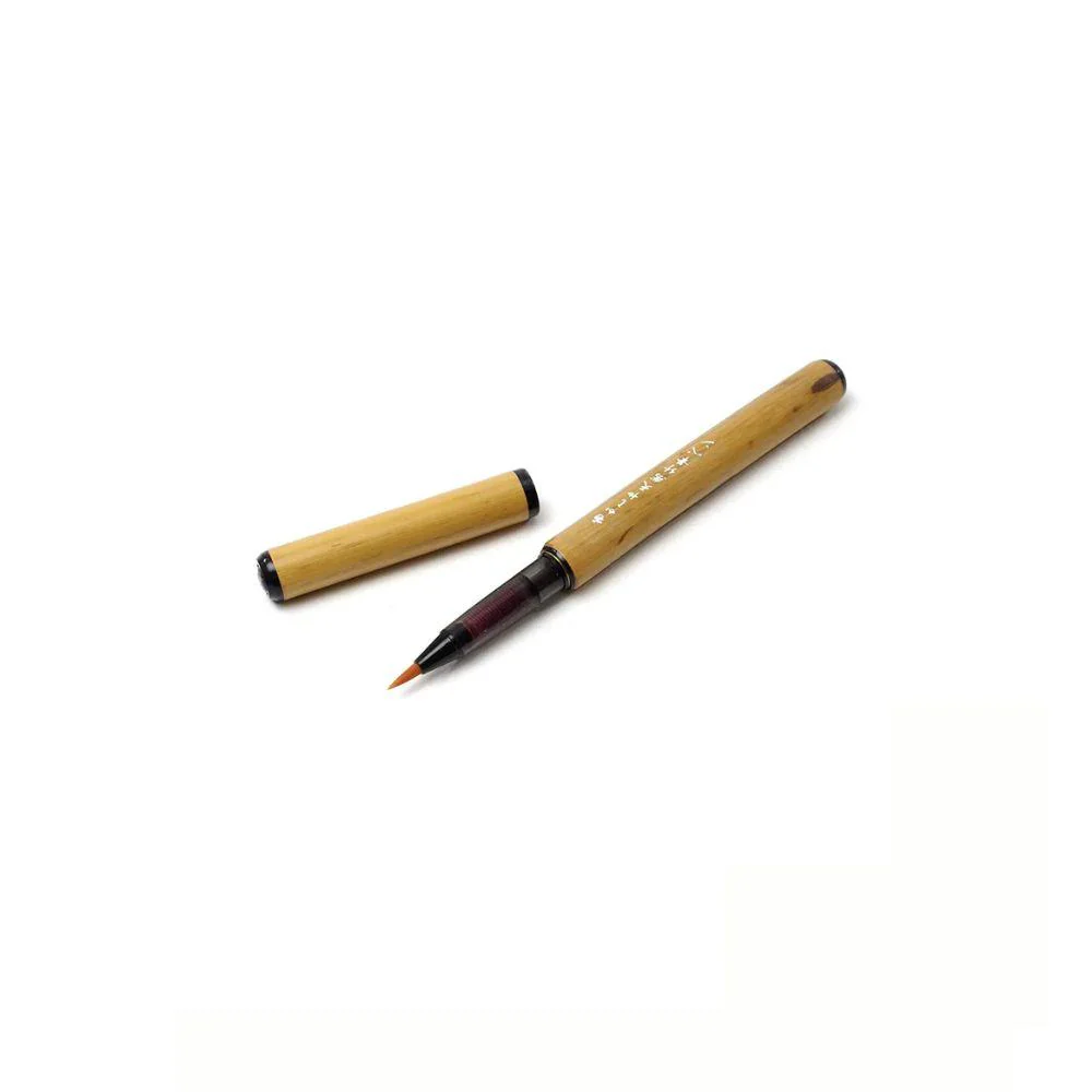 Akashiya Natural Bamboo Brush Pen With Paulownia Wood Gift Box - Image 4