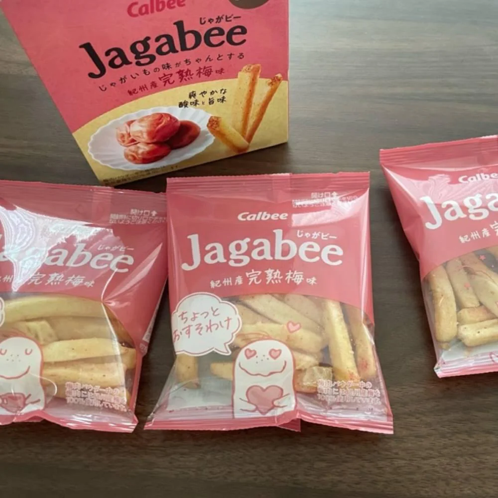Calbee Jagabee Potato Sticks Sour Kishu Ume Plum Flavor 75g (Pack of 3) - Image 4