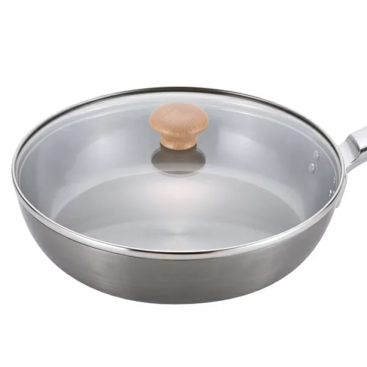 Chitose Induction Iron Frying Pan With Glass Lid 24cm - Image 3