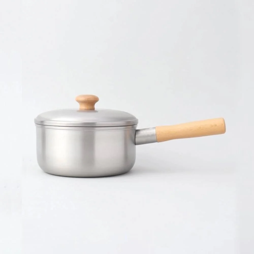 Chitose Stylish Wooden-Handle Saucepan With Lid (IH Compatible) 2.2L - Image 5