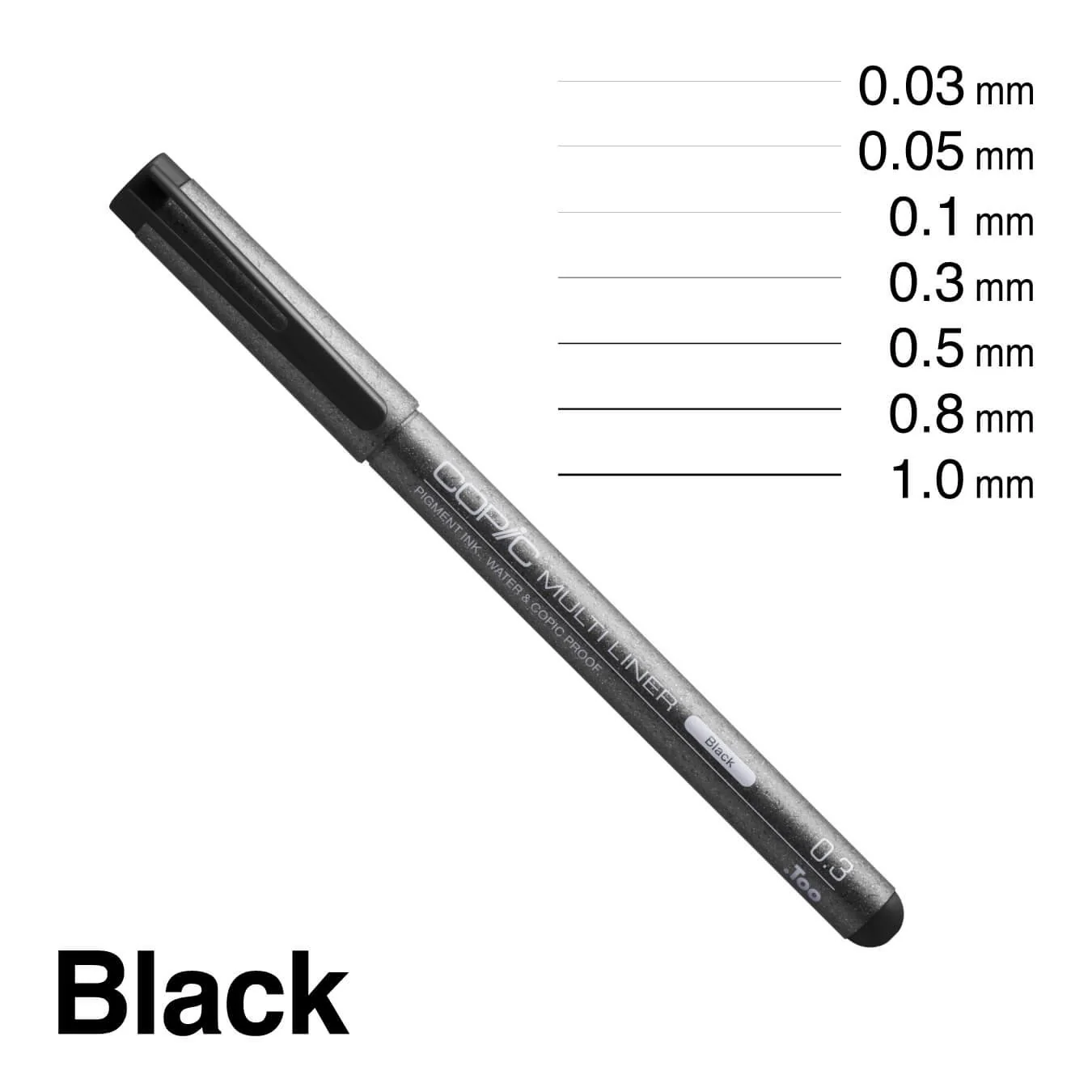 Copic Multiliner Marker Set Black Fine Line Precision Drawing 7 Pens - Image 4