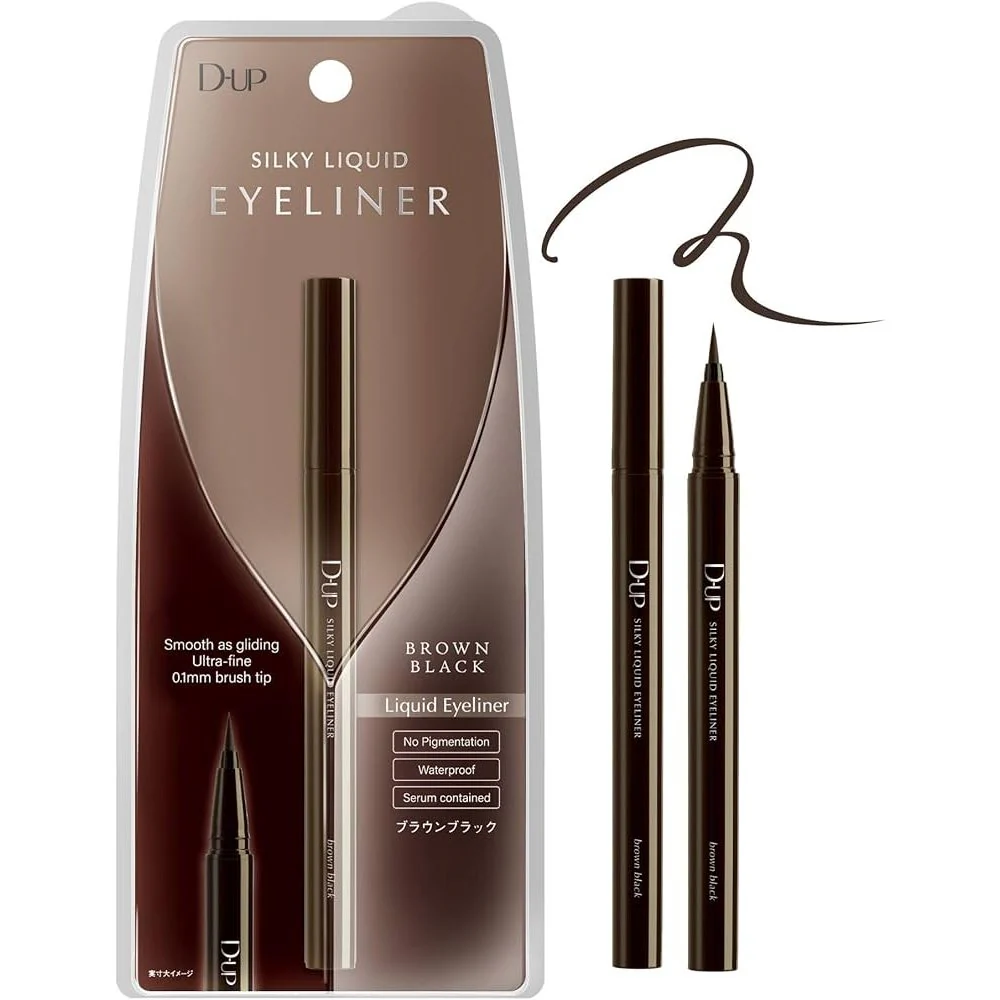 D-UP Silky Liquid Eyeliner Smooth Waterproof Brown Black Eyeliner - Image 5