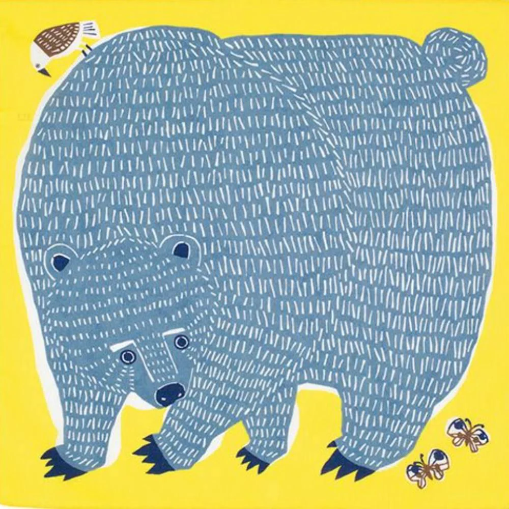 Furoshiki Bear Design Colorful Cotton Wrapping Cloth Book Cover 50cm