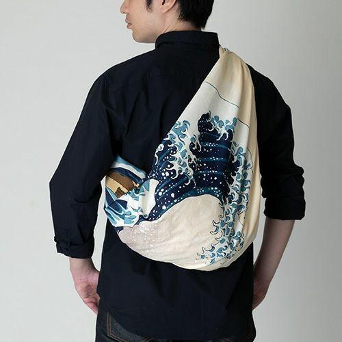 Furoshiki Great Wave off Kanagawa Cotton Wrapping Cloth 104×104cm - Image 2