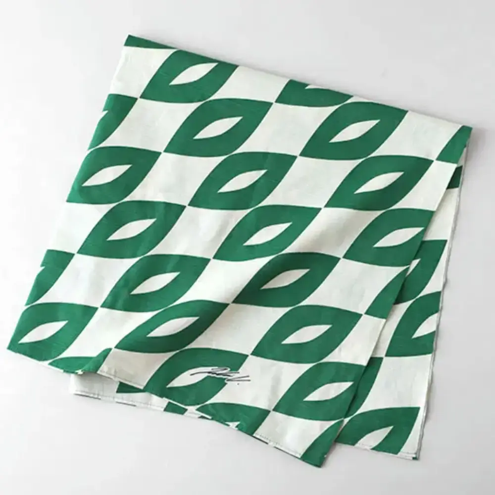 Furoshiki Green & White Pattern Designed Cotton Wrapping Cloth 90cm - Image 8