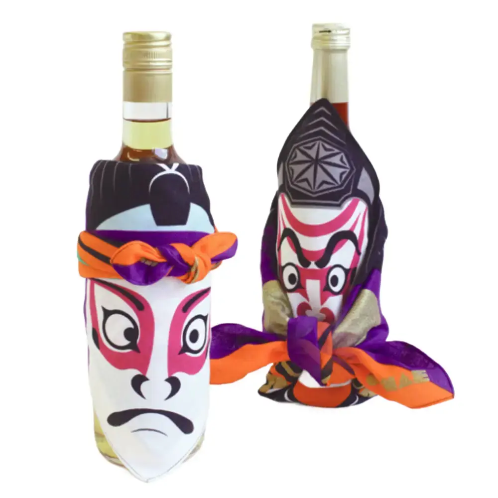 Furoshiki Kabuki Theater Design Colorful Cotton Wrapping Cloth 48cm - Image 2