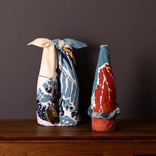 Furoshiki Red Fuji Ukiyo-e Art Cotton Wrapping Cloth 104×104cm - Image 3