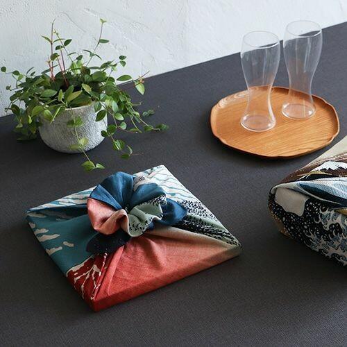 Furoshiki Red Fuji Ukiyo-e Art Organic Cotton Wrapping Cloth 70x70cm - Image 4