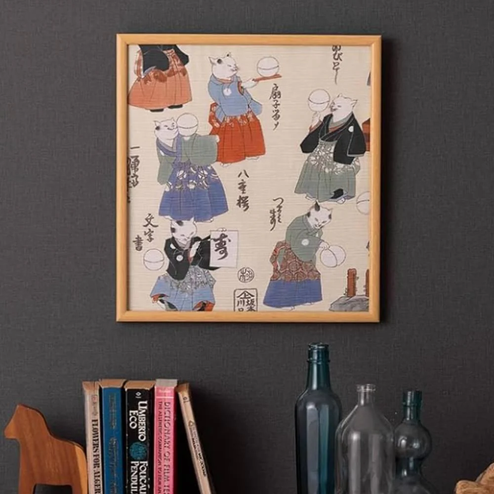 Furoshiki Ukiyo-e Unique Cat Design Versatile Wrapping Cloth 48cm - Image 3
