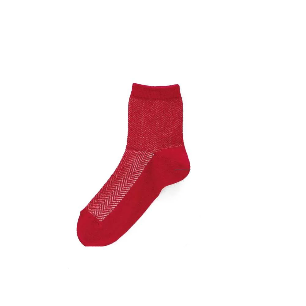 Herringbone Pattern Socks Red Absorbent Washi Paper Fabric  24.5cm - Image 4