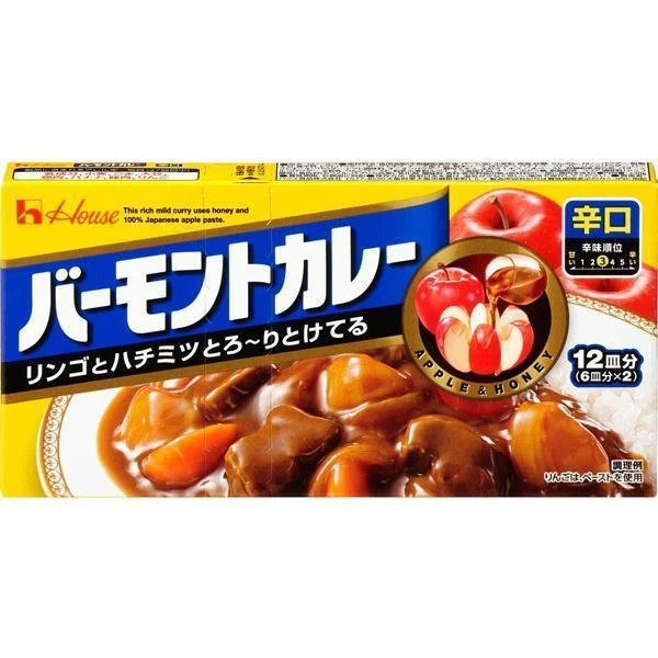 House Foods Vermont Japanese Curry Roux Sauce Hot 230g