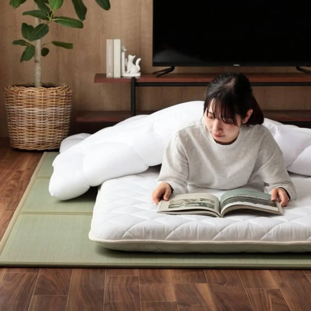 Ikehiko 3-Piece Japanese Tatami Mat Mattress Futon Base Double - Image 3