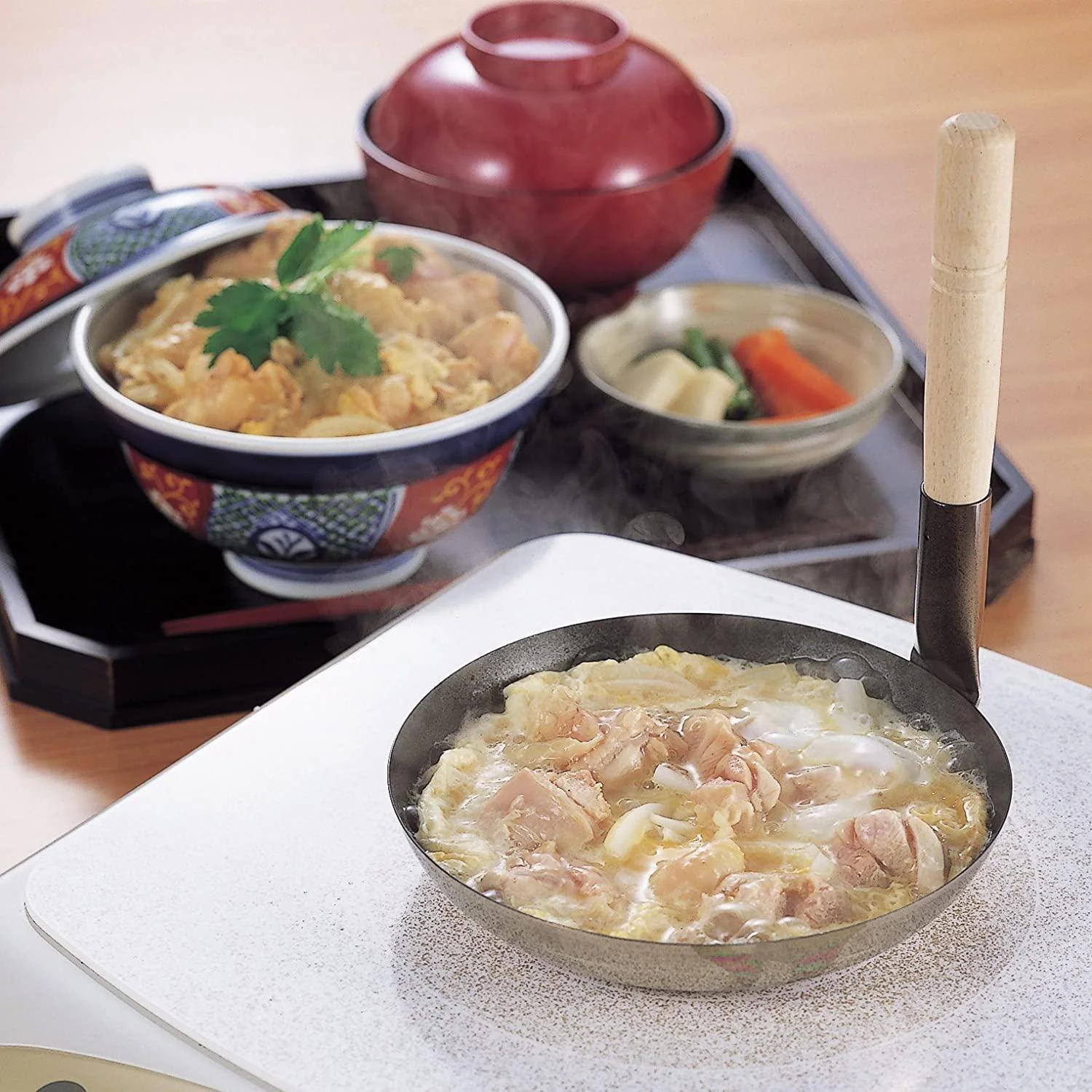 Akagawa Kibutsu Stainless Steel Oyakodon Pan Non-Stick 178mm 91031 - Image 2