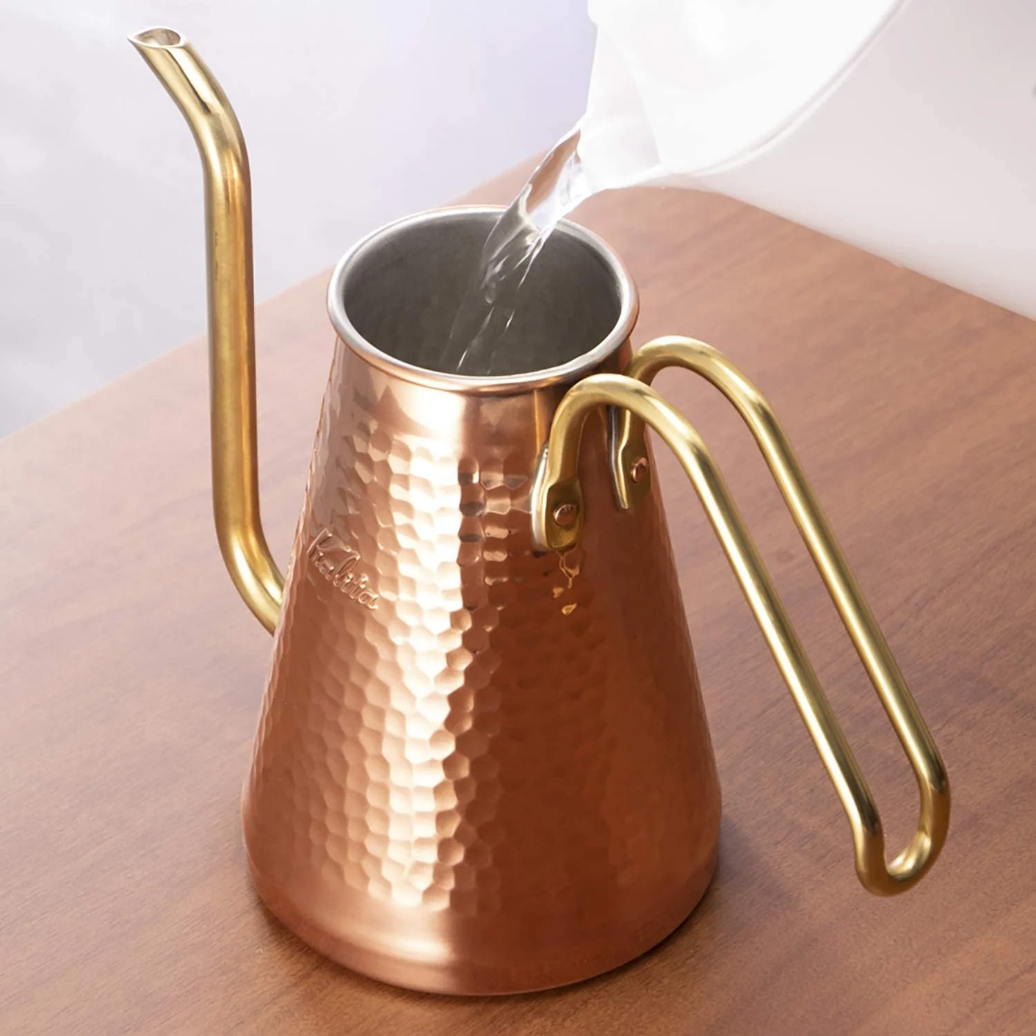 Kalita Copper Gooseneck Kettle Slim Hand Drip Coffee Pot 700ml - Image 2