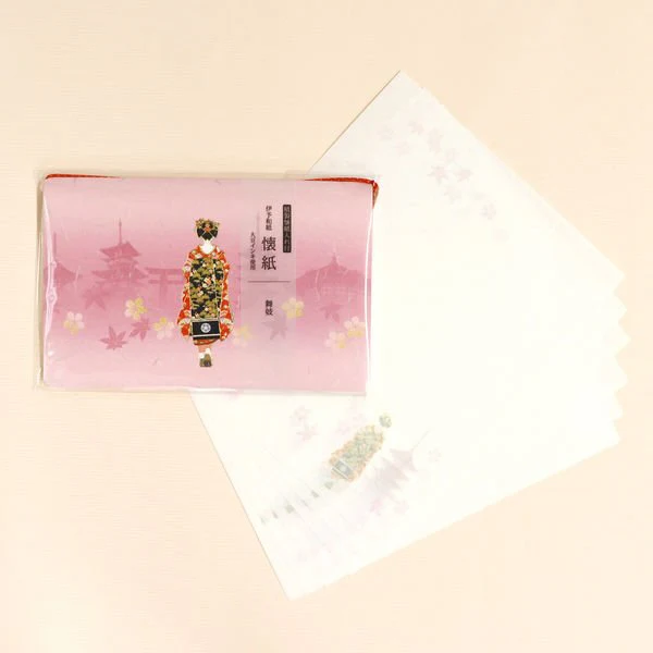 Kamiiso Kimono Beautiful Maiko Kaishi Iyo Washi Paper & Case Set - Image 3