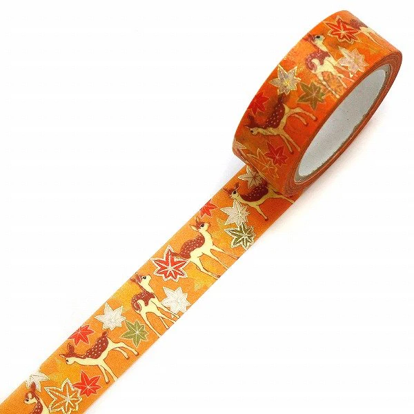 Kamiiso Kimono Washi Tape Deer Maple Leaf Pattern Masking Tape - Image 2