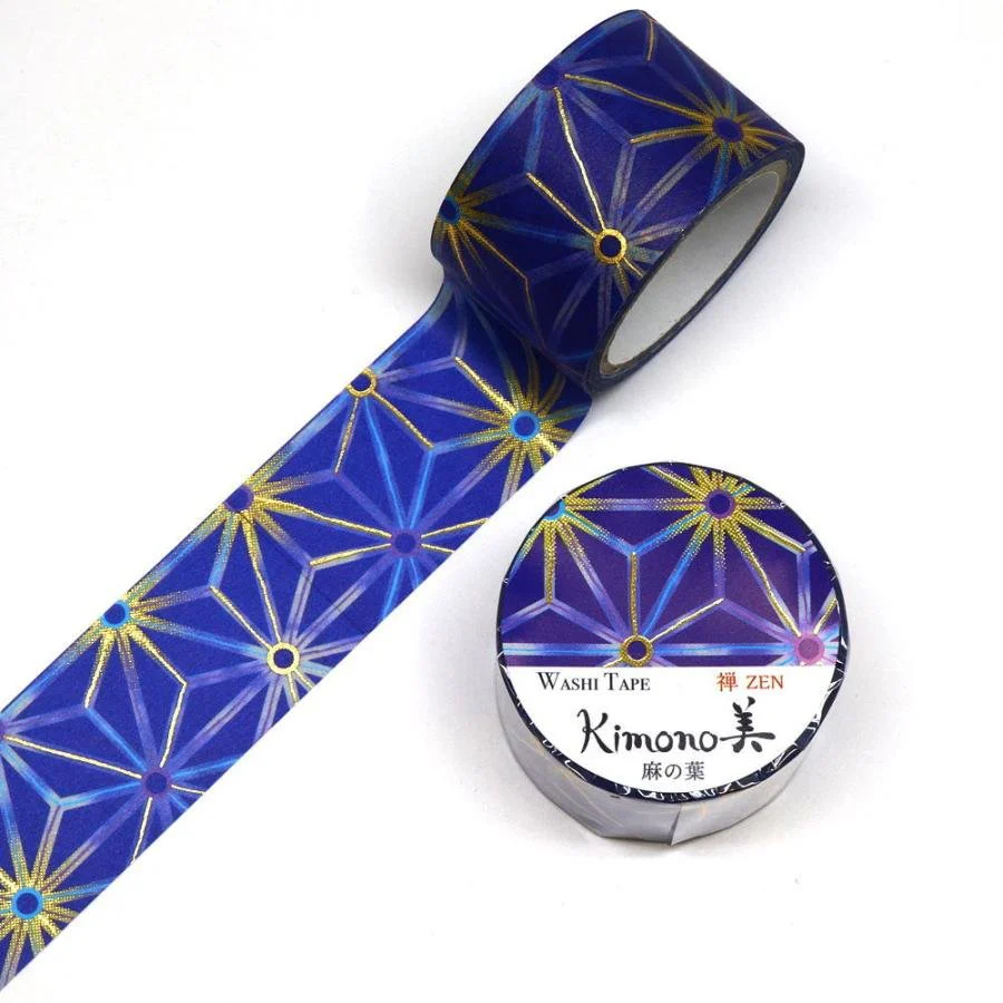 Kamiiso Kimono Washi Tape Hemp Leaf Pattern Masking Tape - Image 6