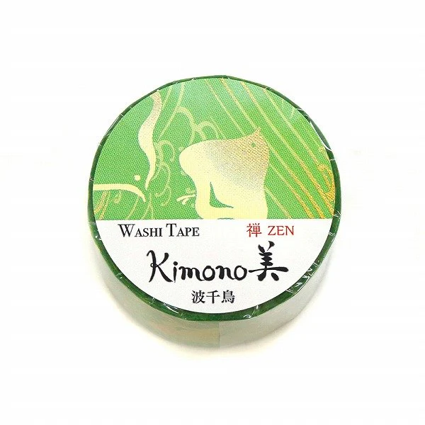 Kamiiso Kimono Washi Tape Zen Wave Chidori Pattern Masking Tape - Image 3