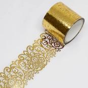 Kamiiso Monde Washi Tape Gold Foil Lace Floral Pattern Clear Tape 35mm - Image 3
