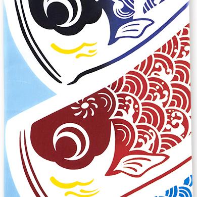 Kenema Tenugui Flying Carp Japanese Traditional Hand Dyed Cloth - Image 3