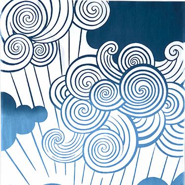 Kenema Tenugui Rain Clouds Japanese Traditional Hand Dyed Cloth - Image 2