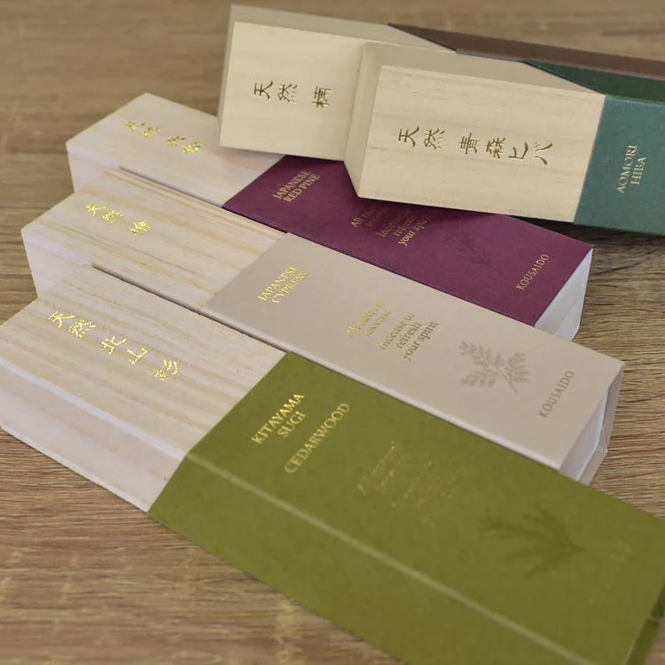 Kousaido All Natural White Camphor Incense in Wooden Box 20 Sticks - Image 3