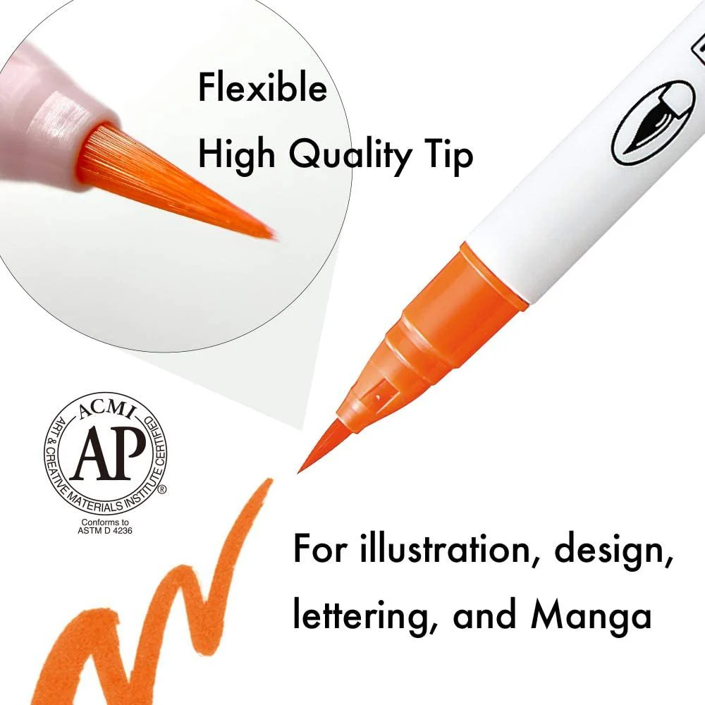 Kuretake ZIG Clean Color Real Brush Marker 48 Colors RB-6000AT/48V - Image 4