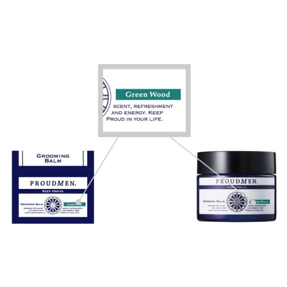 Proudmen Men's Grooming Balm Green Wood Fragrance Cream 40g - Image 6