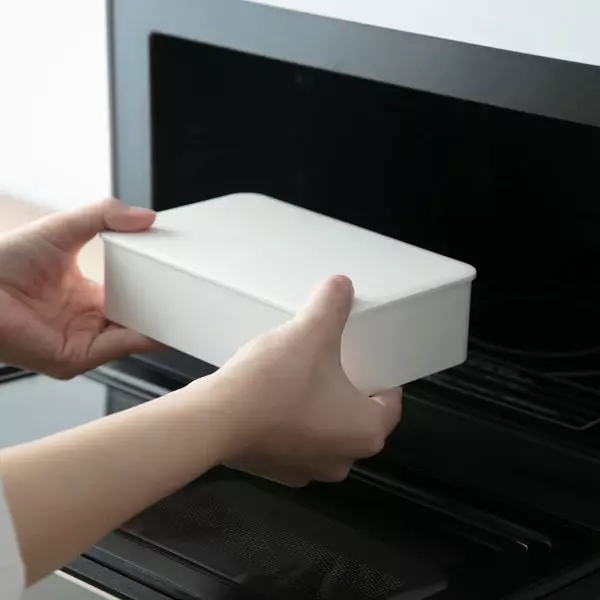 Minimalist White Microwaveable Bento Lunch Box Big Capacity 1000ml - Image 3
