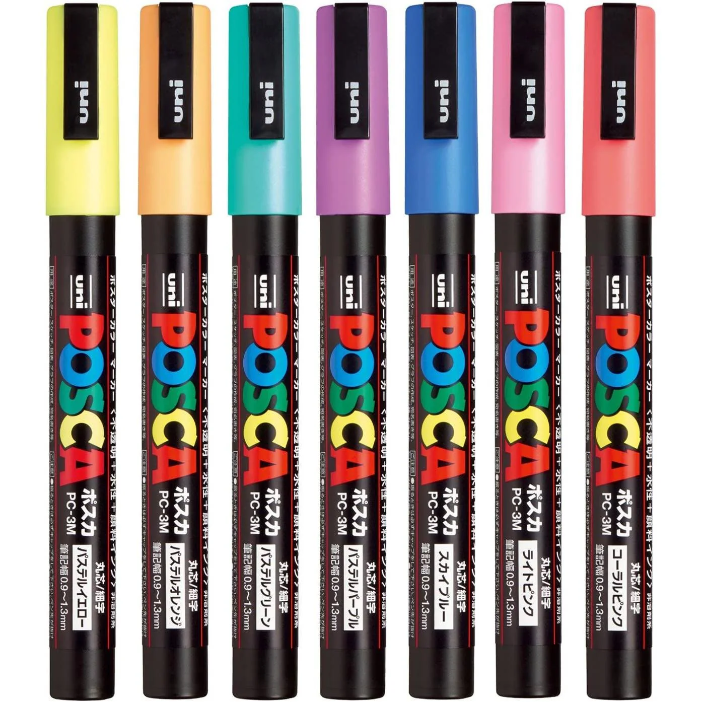 uni Mitsubishi Posca Paint Pastel Marker Set 7 Colors PC-3M 7C - Image 2