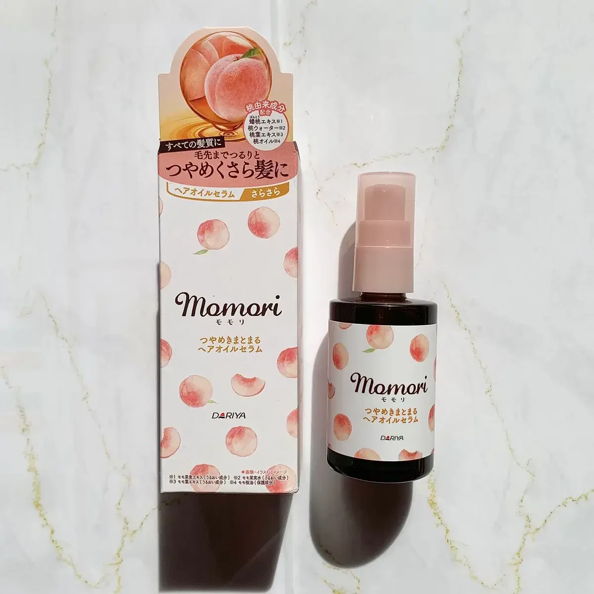 Momori Peach Hair Oil Smoothing Hair Serum for Shiny Hair 55ml - Image 3
