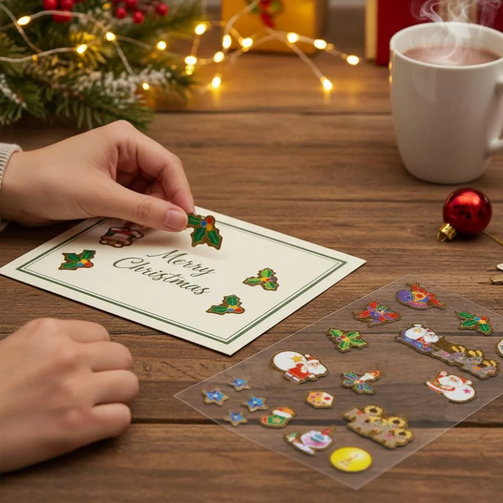 Nippon Seal Gold Foil Christmas Washi Stickers 1 Sheet - Image 2