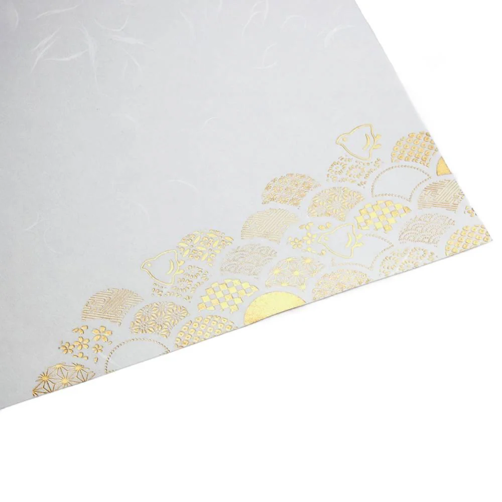 Paper Placemats Elegant Gold Foil Seigaiha Wave Pattern 3 Sheets - Image 3