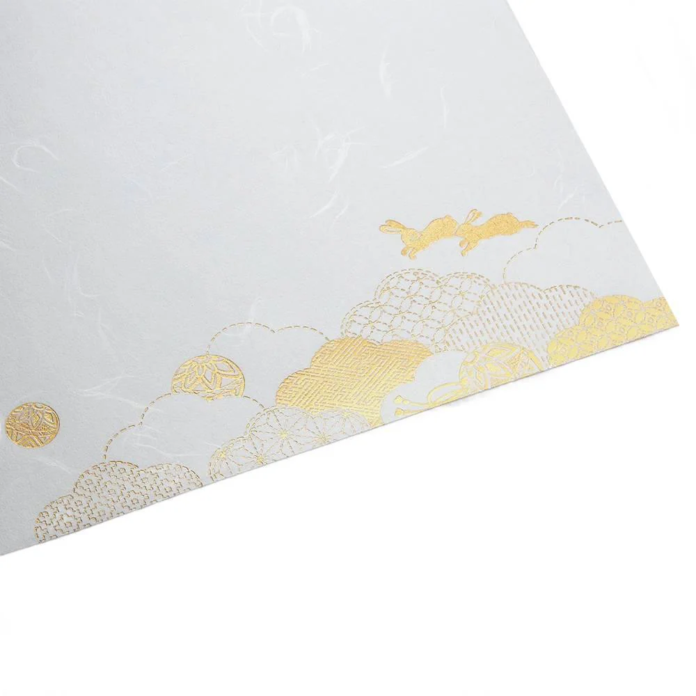 Paper Placemats Elegant Gold Foil Stamped Rabbit Design 3 Sheets - Image 3