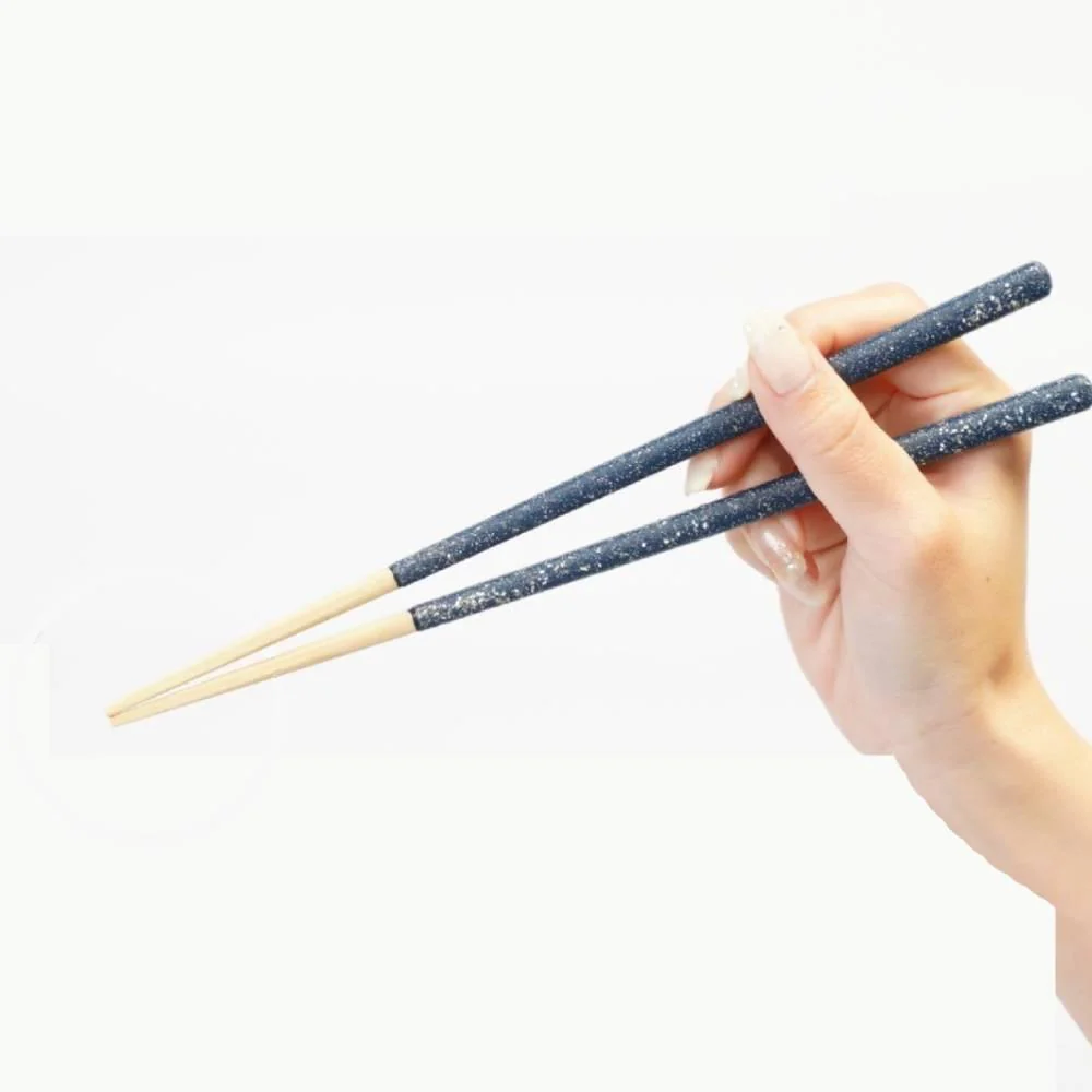 Pentagonal Chopsticks Patented Non-Slip Technology Terrazzo Navy 23cm - Image 2