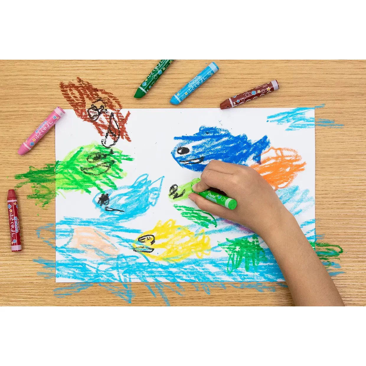 Pentel Thick Washable Crayons Easy-Grip Jumbo Crayon Set 12 Colors - Image 4