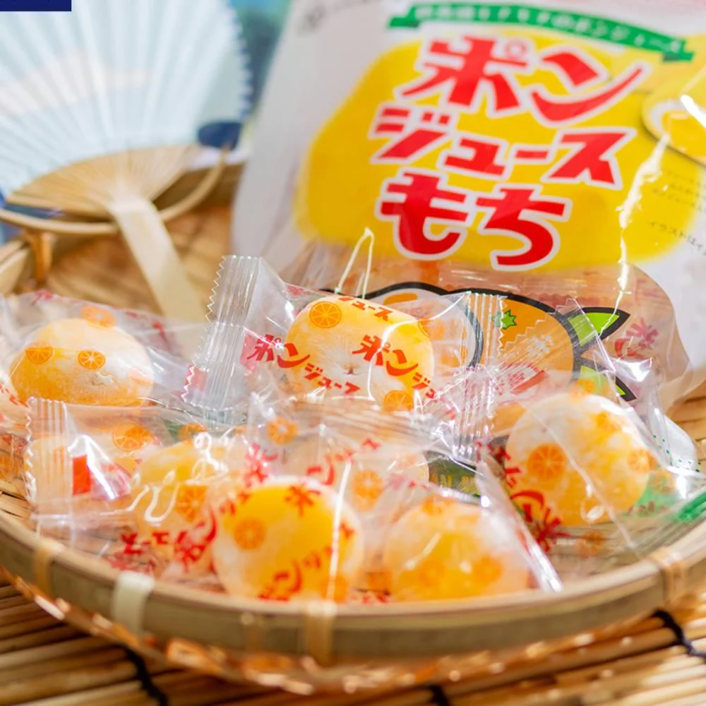 Pon Juice Chewy Mochi Orange Citrus Filled Snack 98g (Pack of 3) - Image 3