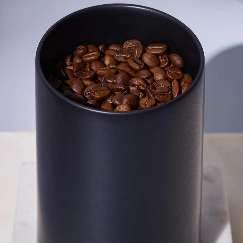Cores Porcelain Canister Mino Ware Coffee Canister Black C820BK - Image 3