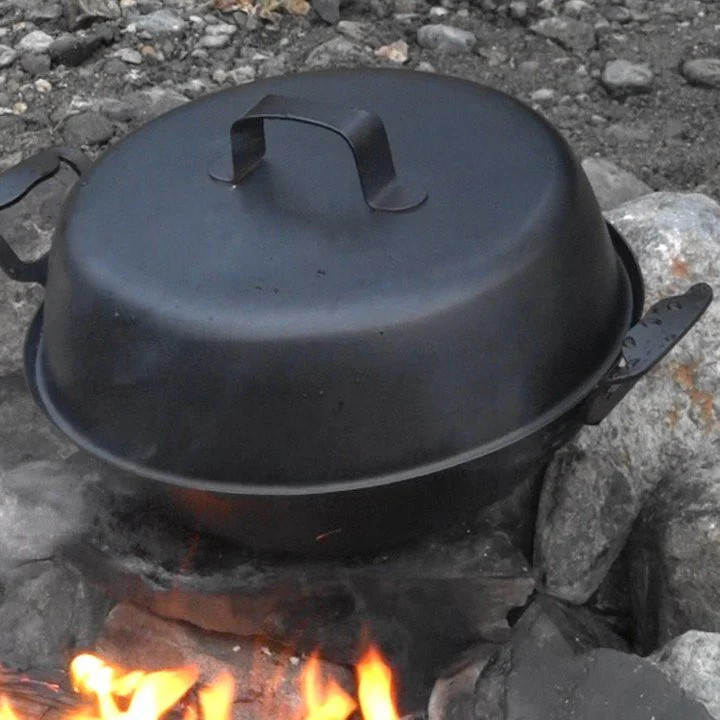 Ptygrace Iron Smoker Durable Smoking Pot & Grill For Camping 27cm - Image 2