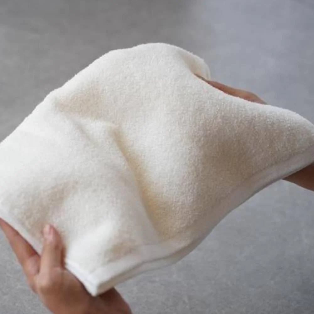 Quick Absorbing Soft Face Towel Washi Paper & Cotton Snow White 80cm - Image 3