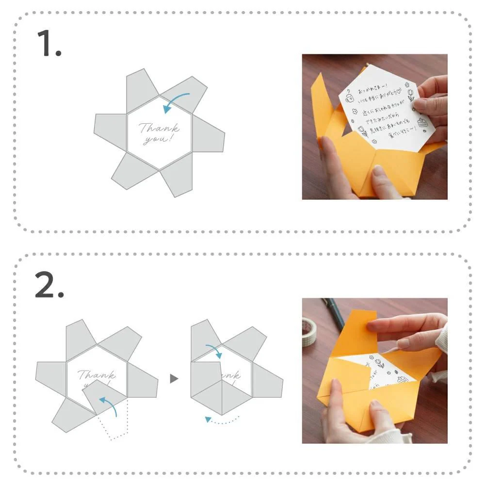Rokkaku Origami Message Card With Envelope Cute Chihuahua Design - Image 3