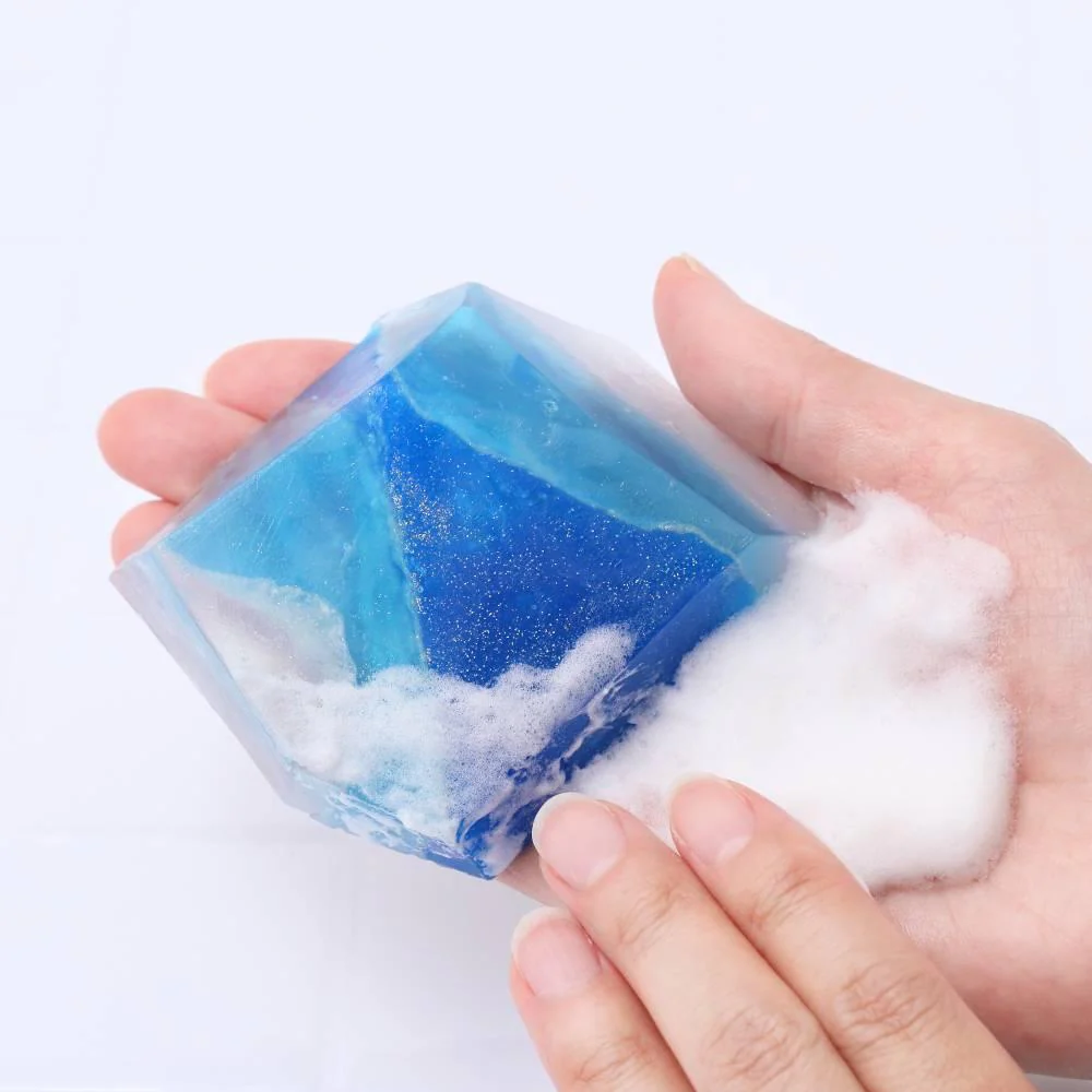 Sapphire Jewelry Soap Handmade Moisturizing Blue Crystal Bar Soap 60g - Image 2