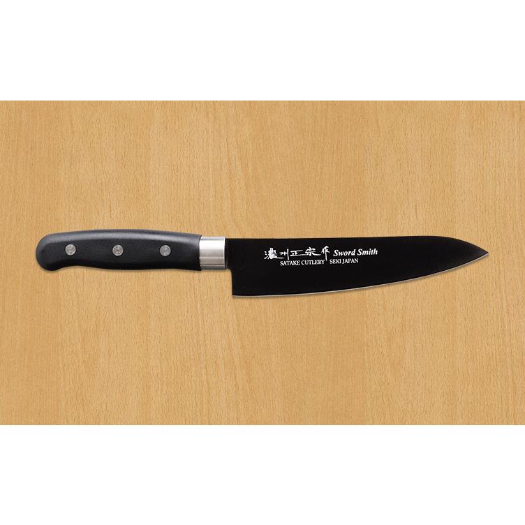 Satake Titanium Coated 3-Piece Japanese Knife Set Black Kitchen Knives - Image 4