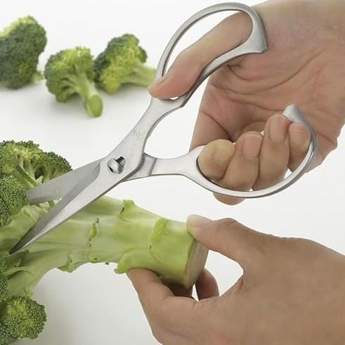 Shimomura All-Stainless Steel Kitchen Scissors Detachable Dishwasher Safe - Image 2