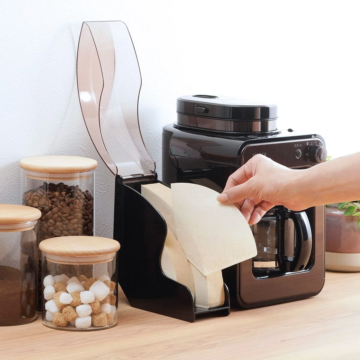 Shimomura Coffee Paper Filter Storage Case Countertop Organizer - Image 3