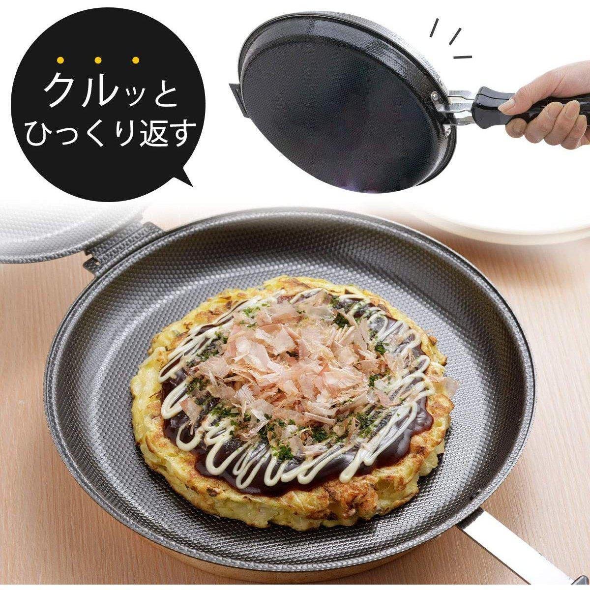 Shimomura Foldable Iron Double Frying Pan (IH Compatible) 36469 - Image 3