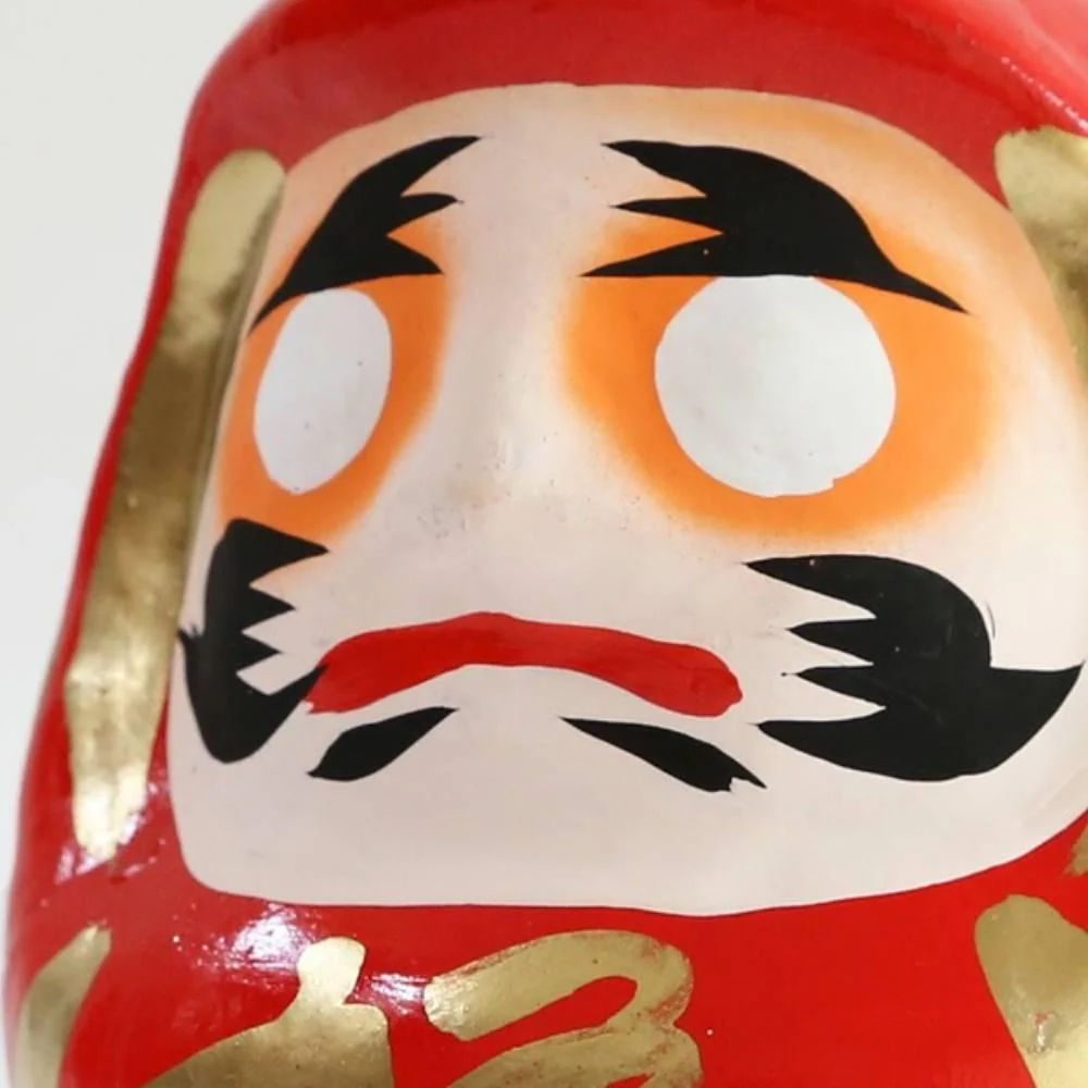 Shirakawa Daruma Doll “Ru” Handmade Good Luck Charm Red Doll 12cm - Image 3